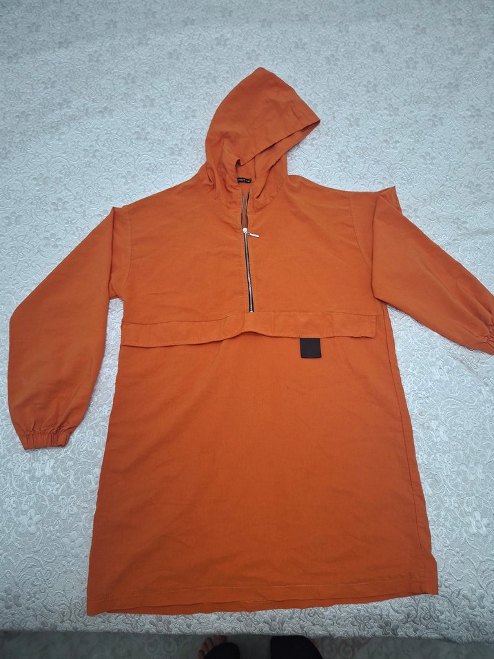 Turuncu Fermuarlı Mini Spor Tunik - Görsel 2