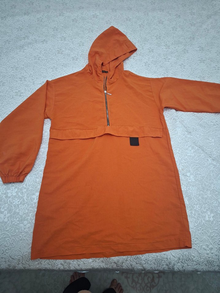 Turuncu Fermuarlı Mini Spor Tunik - Görsel 3