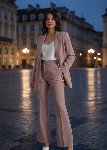 Bej Midi Kadın Blazer Ceket - Görsel 3