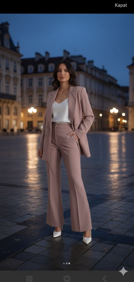 Bej Midi Kadın Blazer Ceket - Görsel 3