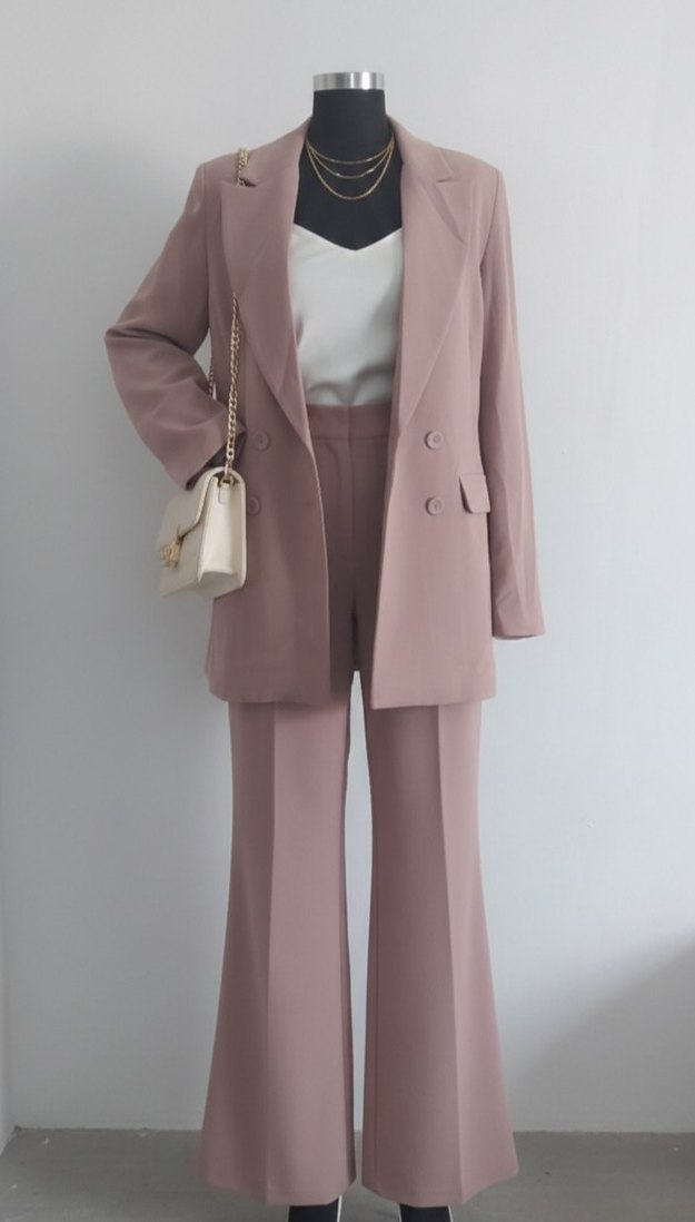 Bej Midi Kadın Blazer Ceket - Görsel 2