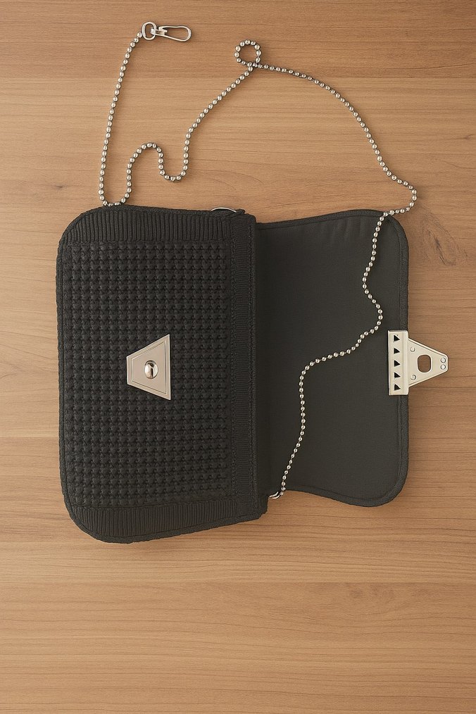 Siyah  el Örgüsü Kadın Çanta - Görsel 4