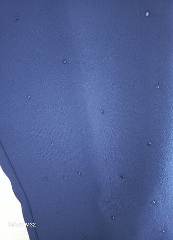 Alvina 40 beden alvina açık lacivert taşlı kumaş pantolon