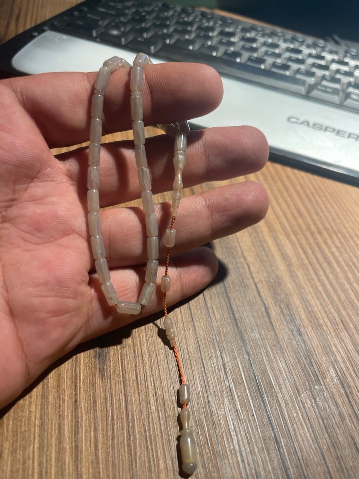 Gri eski isteka obje Erkek Tesbih - Görsel 4