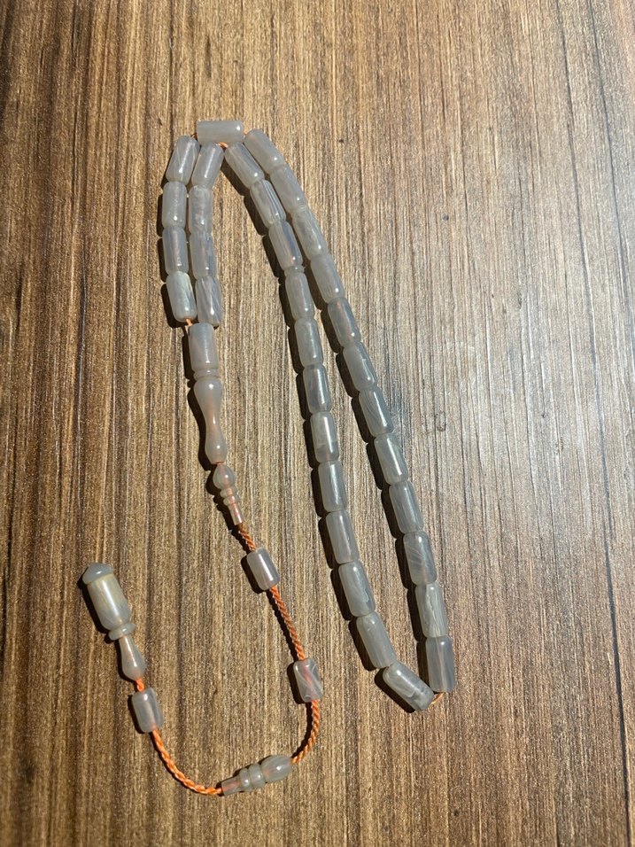 Gri eski isteka obje Erkek Tesbih - Görsel 2