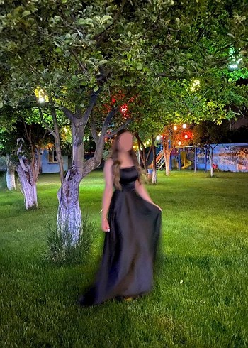 Uzun Siyah Mezuniyet Elbisesi - Görsel 2