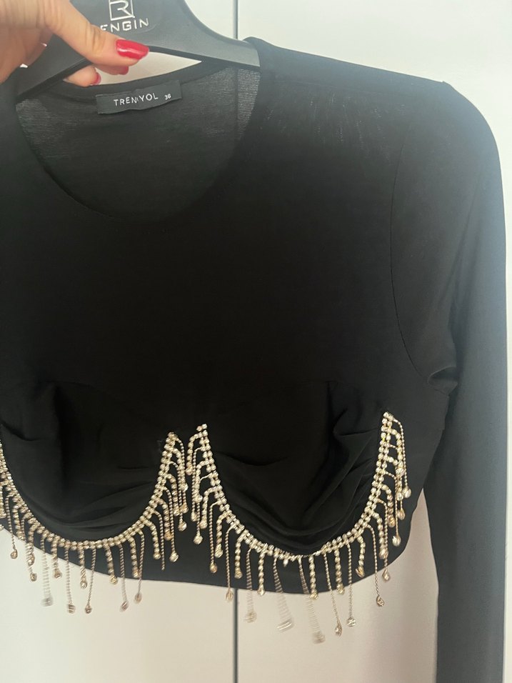 Zincir Detaylı Siyah Gotik Body Chain - Görsel 3