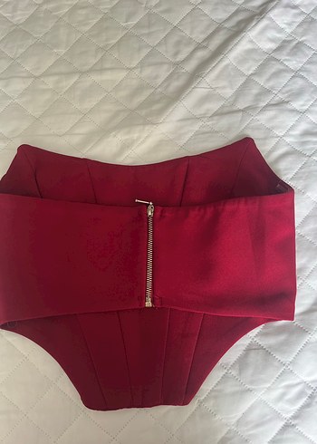 m Beden Bordo Straplez Büzgülü Kadın Büstiyer