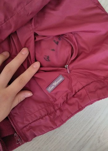 l Beden bordo Renk Bordo Kapüşonlu Fermuarlı Kadın Ceket
