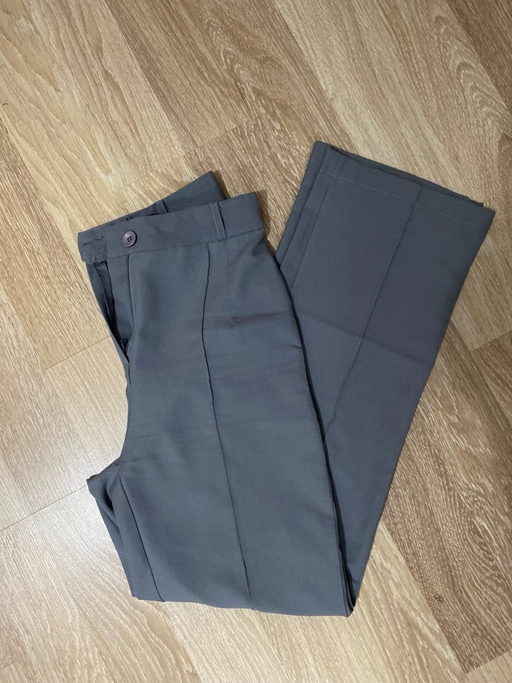 Gri  Kumaş Kadın Pantolon - Görsel 2