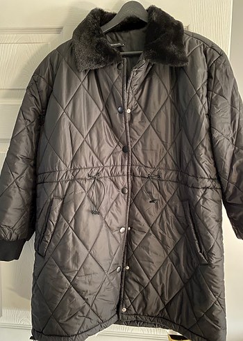 Kürklü Siyah Kadın mont - Görsel 3