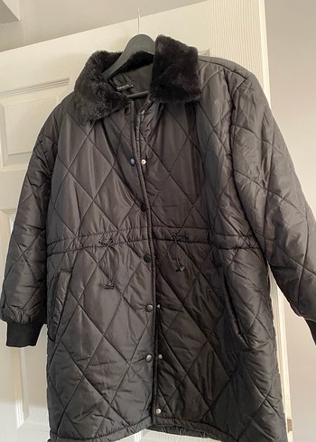 Kürklü Siyah Kadın mont - Görsel 4