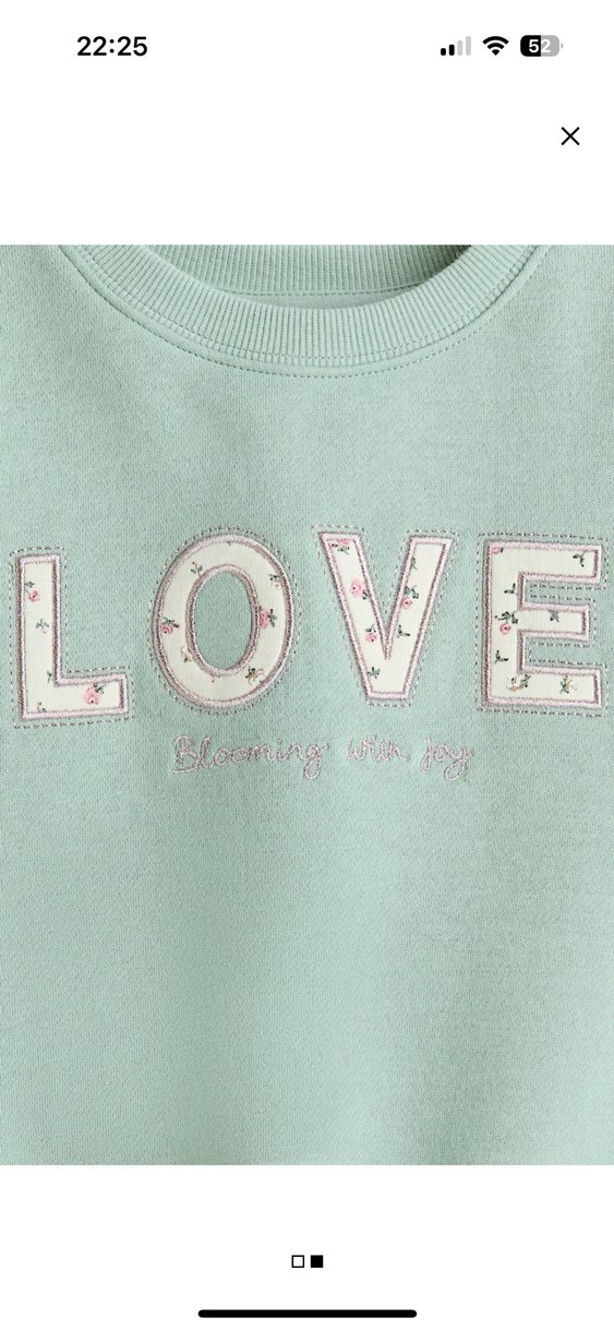 Nakışlı Yeşil Kız Sweatshirt - Görsel 2