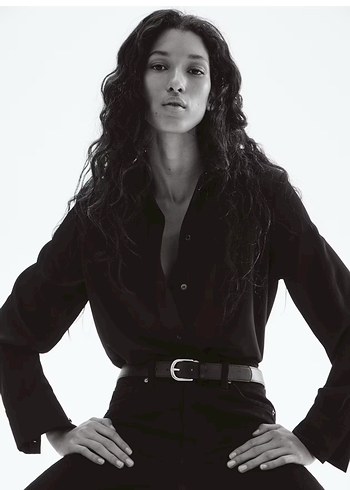 H&M Siyah Düğmeli Uzun Kollu Kadın Gömlek