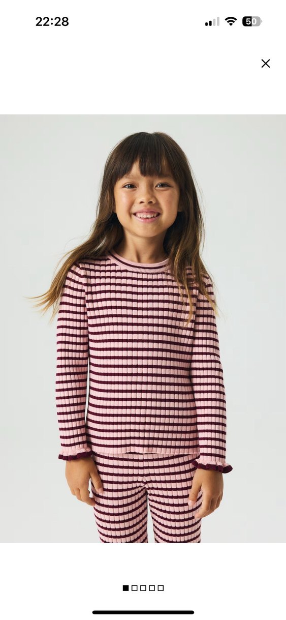 Pembe Çizgili Pamuklu Çocuk takım - Görsel 3