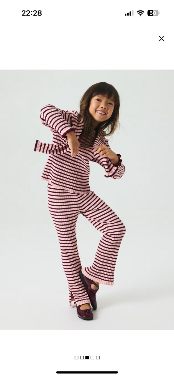 Pembe Çizgili Pamuklu Çocuk takım - Görsel 2