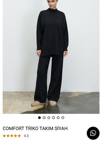 Kadın Siyah Rahat Kesim Boğazlı Takım - Görsel 2