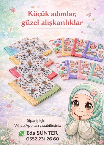 Pastel Renkli çocuk başörtüsü - Görsel 7