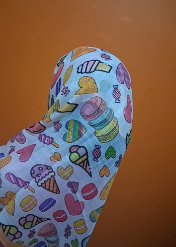 Renkli Baskılı Çocuk Başörtüsü - Görsel 5