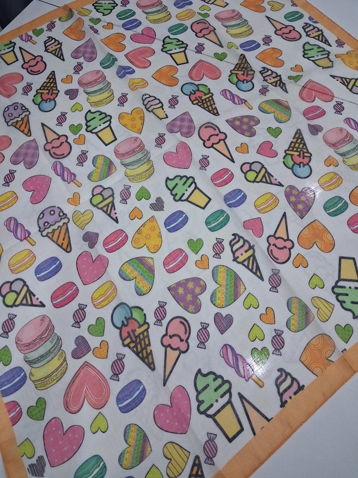 Renkli Baskılı Çocuk Başörtüsü - Görsel 2