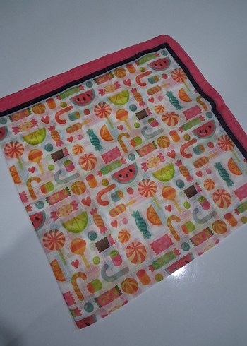 Çocuk Desenli Çok Renkli çocuk başörtüsü - Görsel 3