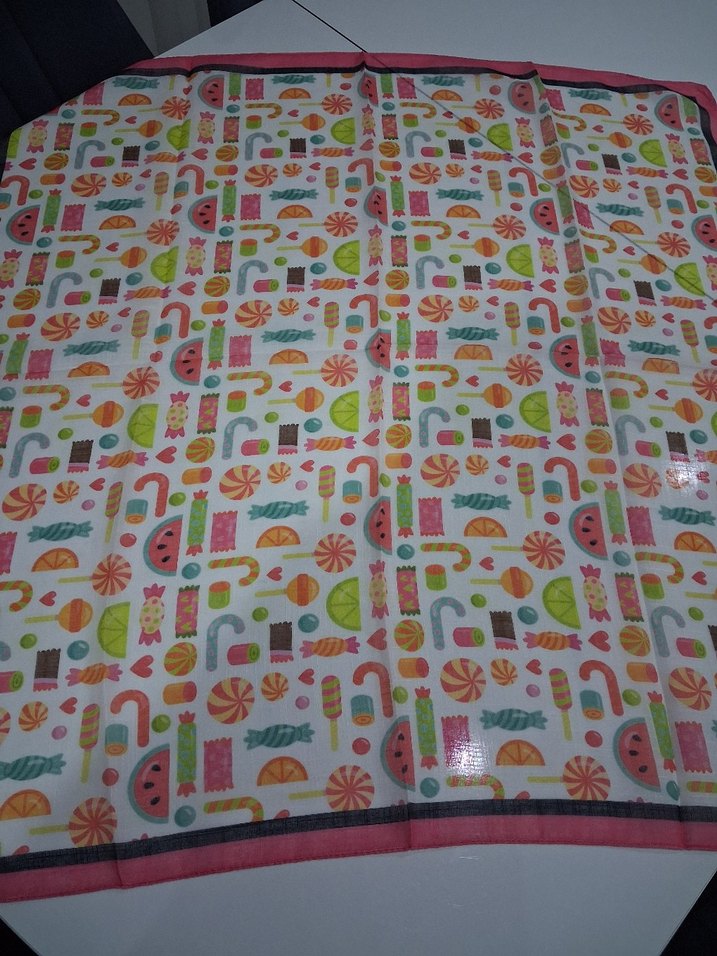 Çocuk Desenli Çok Renkli çocuk başörtüsü - Görsel 4