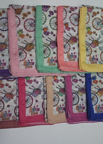 Çiçekli Bisiklet Desenli Renkli çocuk başörtüsü - Görsel 4