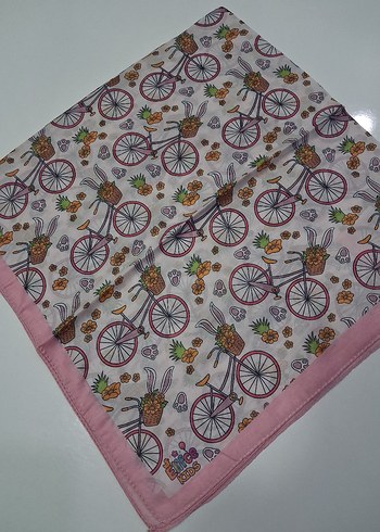 Çiçekli Bisiklet Desenli Renkli çocuk başörtüsü - Görsel 15