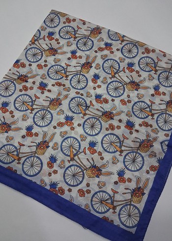 Çiçekli Bisiklet Desenli Renkli çocuk başörtüsü - Görsel 7