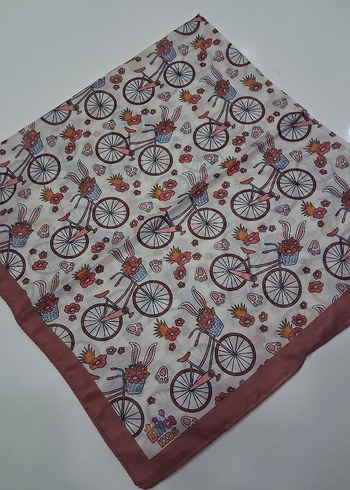 Çiçekli Bisiklet Desenli Renkli çocuk başörtüsü - Görsel 20