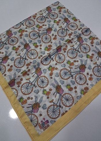 Çiçekli Bisiklet Desenli Renkli çocuk başörtüsü - Görsel 18