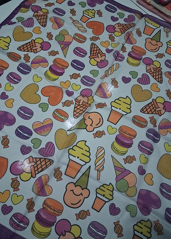 Çocuklar için Pastel Renkli Çok Desenli Başörtü - Görsel 12