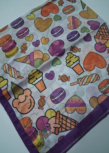 Çocuklar için Pastel Renkli Çok Desenli Başörtü - Görsel 11