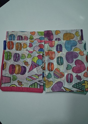 Çocuklar için Pastel Renkli Çok Desenli Başörtü - Görsel 10