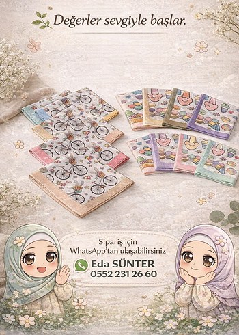 Renkli şeker desenli çocuk başörtüsü - Görsel 8