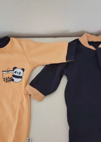 Renkli Baskılı Kollu Bebek Body - Görsel 2