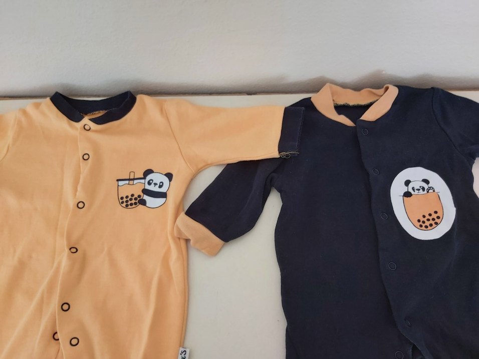 Renkli Baskılı Kollu Bebek Body - Görsel 2