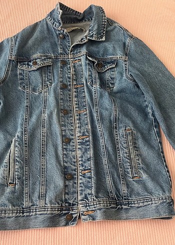 Düğmeli Mavi Kadın Denim Ceket