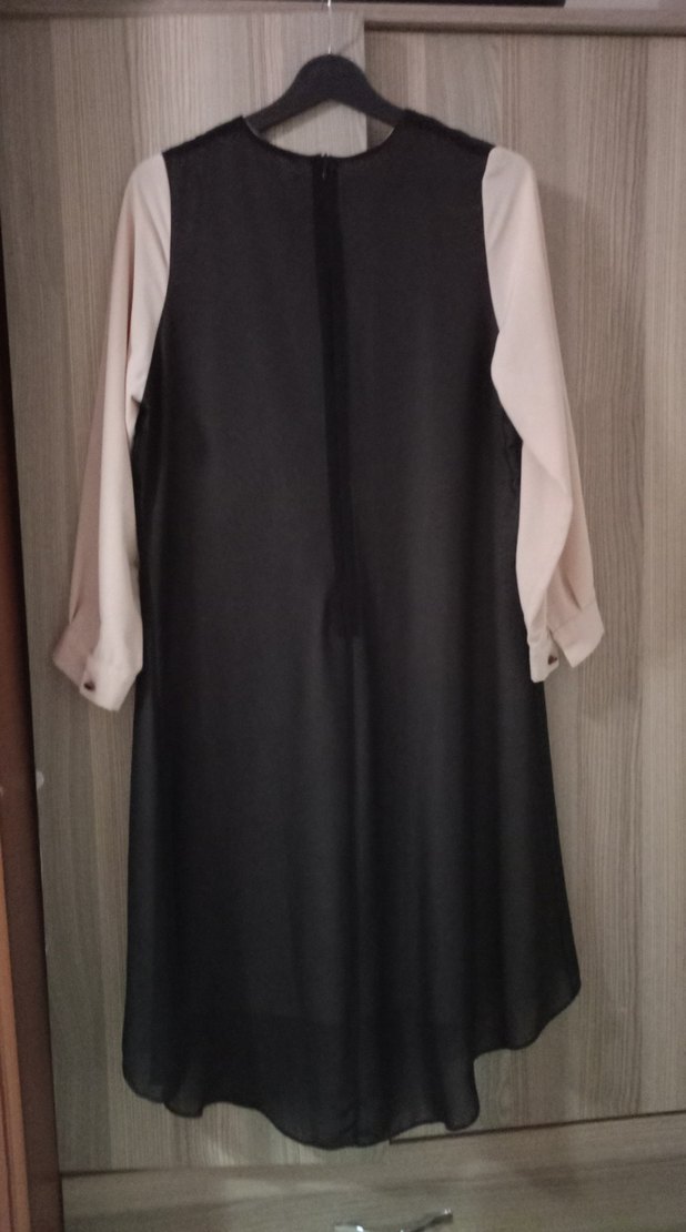 Bej Renkli Uzun Kollu Kadın Tunik - Görsel 2