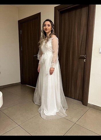 l Beden beyaz Renk Beyaz elbise