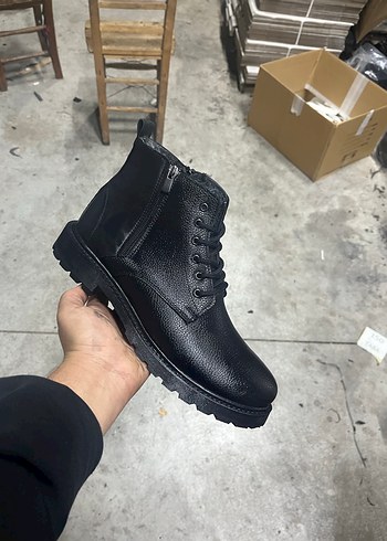 Siyah Kürklü Deri Erkek Bot - Görsel 4