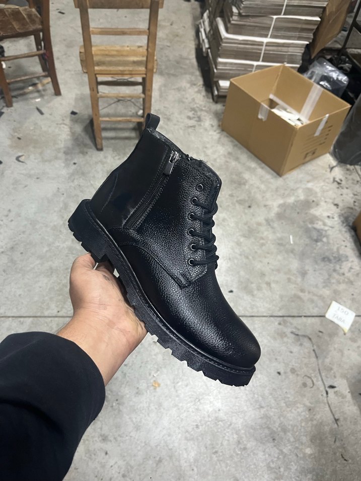 Siyah Kürklü Deri Erkek Bot - Görsel 5