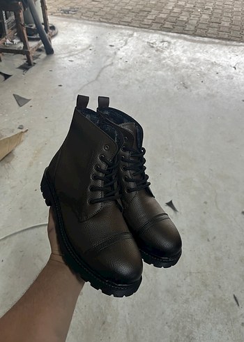 Kahverengi Deri Erkek Kürklü Bot - Görsel 3