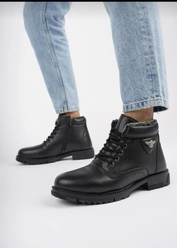 Kürklü Siyah Erkek Biker Bot - Görsel 2