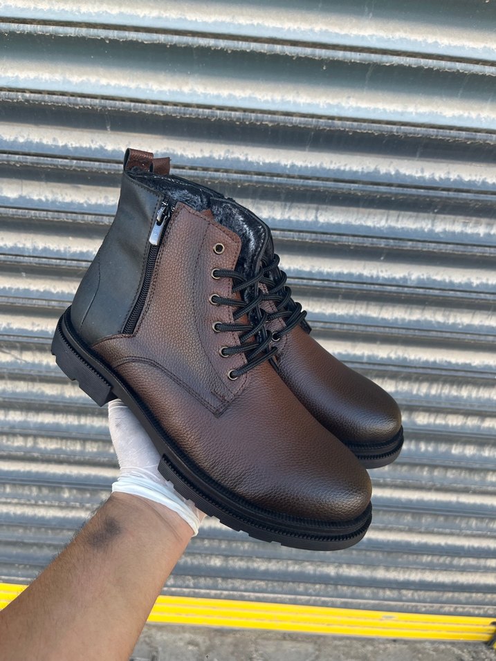 Kahverengi Deri Sokak Stili Erkek Bot - Görsel 4