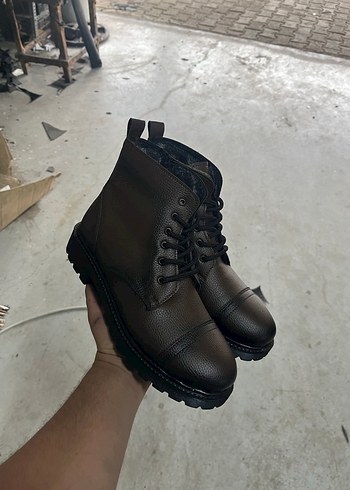 Kahverengi Kürklü Erkek Deri Bot - Görsel 2