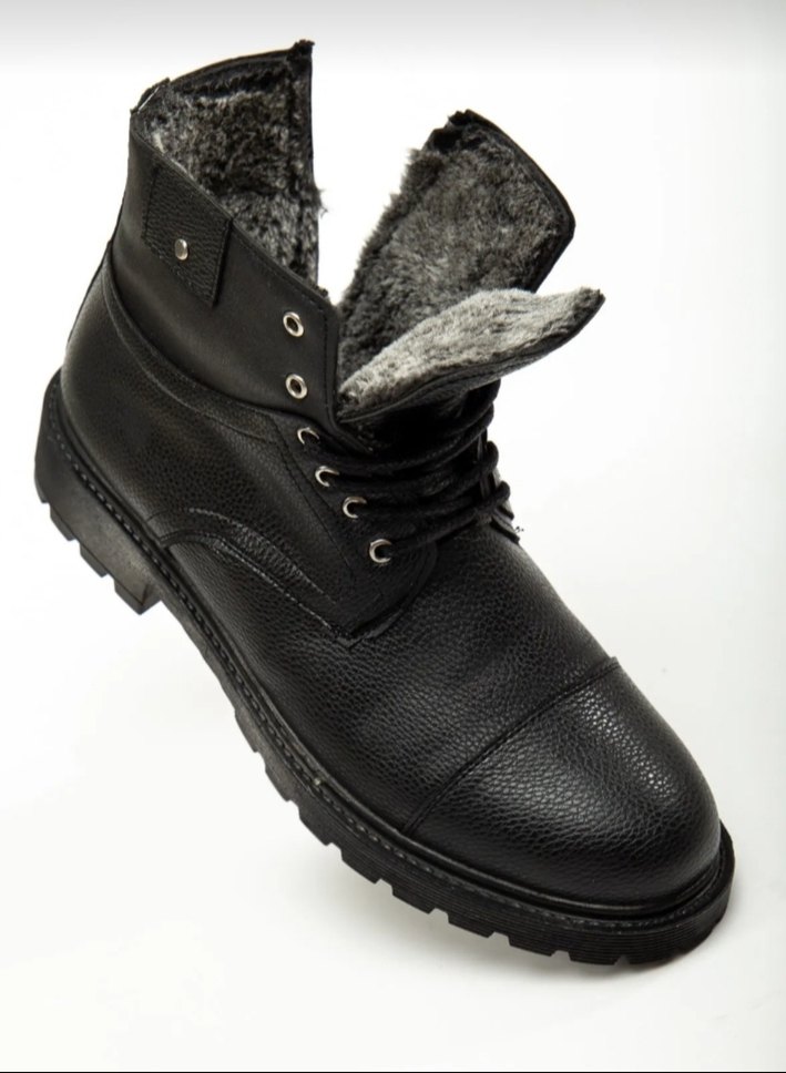 Erkek Siyah Deri Bağcıklı Bot - Görsel 4