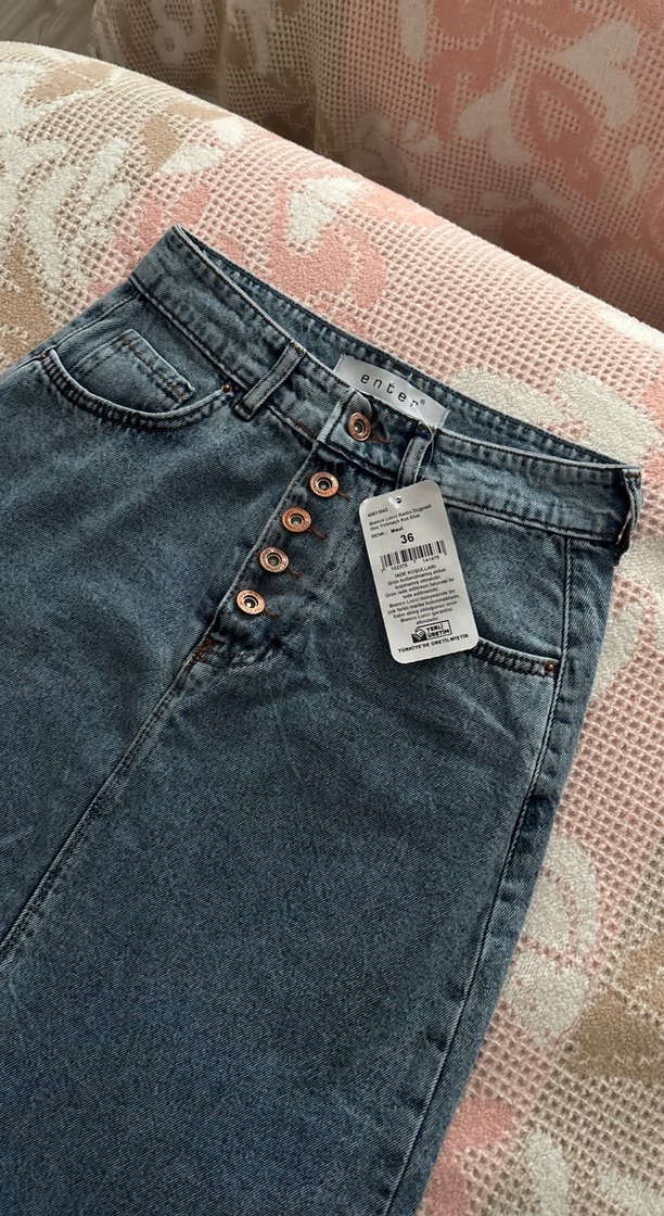 Önden düğmeli midi etek - Görsel 3