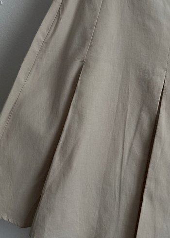 Bej Pilili Mini Etek - Görsel 3