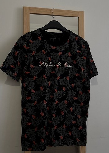 Siyah Baskılı Oversize Erkek Tişört - Görsel 3